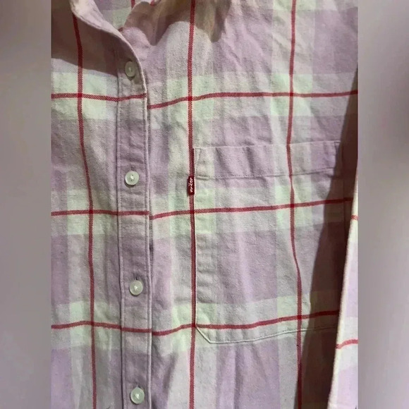 Levi’s women’s HENRI FLANNEL BUTTON-UP SHIRT size Large - Picture 4 of 7